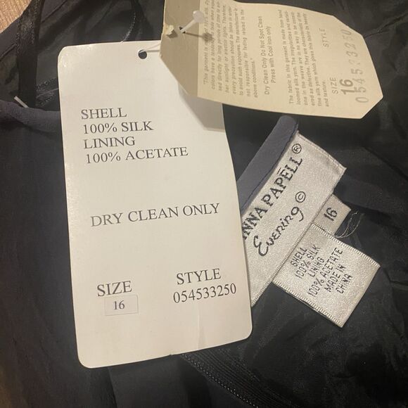 NEW Adrianna Papell Silk Skirt Sz 16 Black Silver Ombré Formal Evening Vtg Y2K - Picture 8 of 9